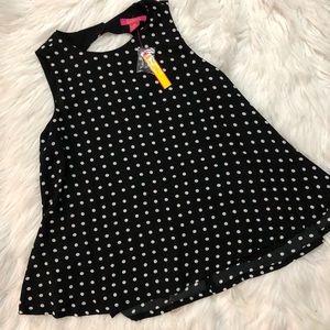 NWT Catherine Malandrino Black Polkadot Blouse